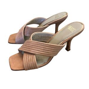 Paige Women's‎ Open-Toe Mules Size 8 Cross-Strap Casual Heels